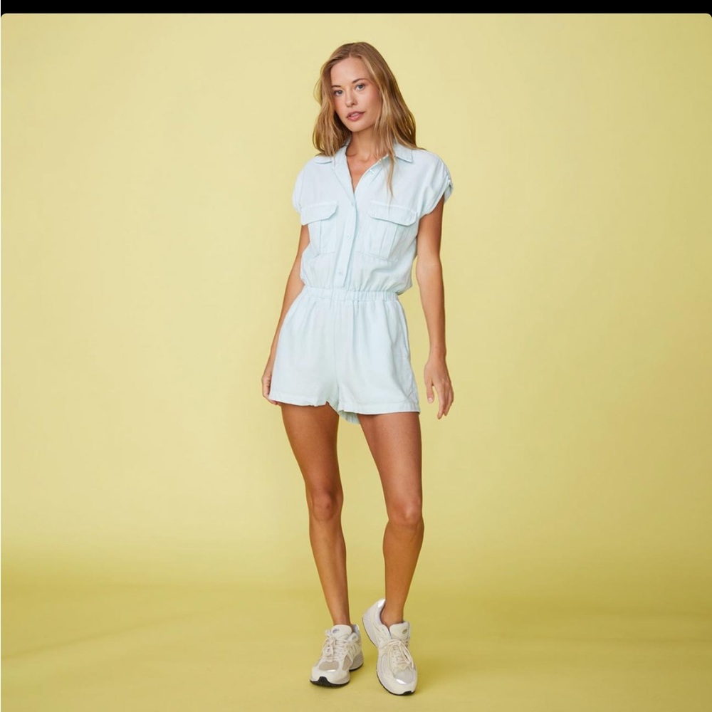 NWT Sea foam Monrow Cotton Twill Romper, Small - NWT